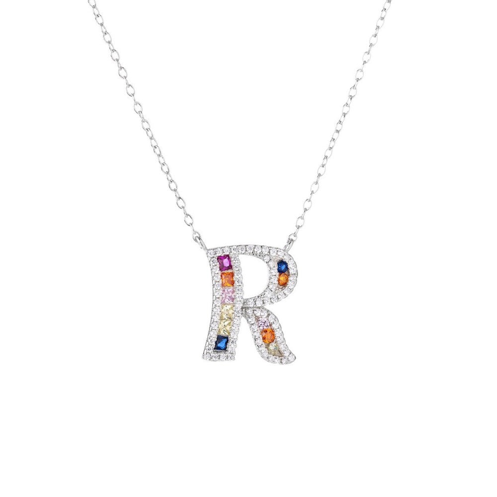 Collana lettera multicolor