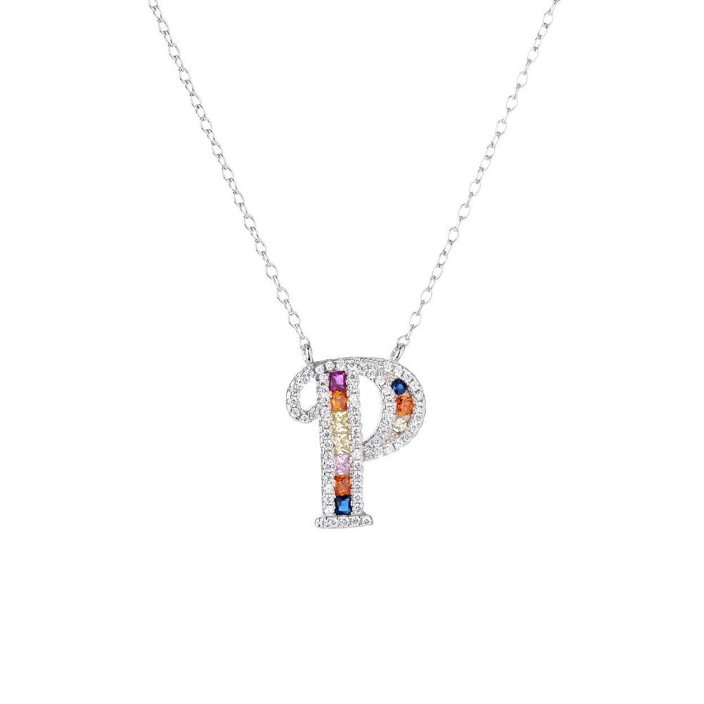 Collana lettera multicolor