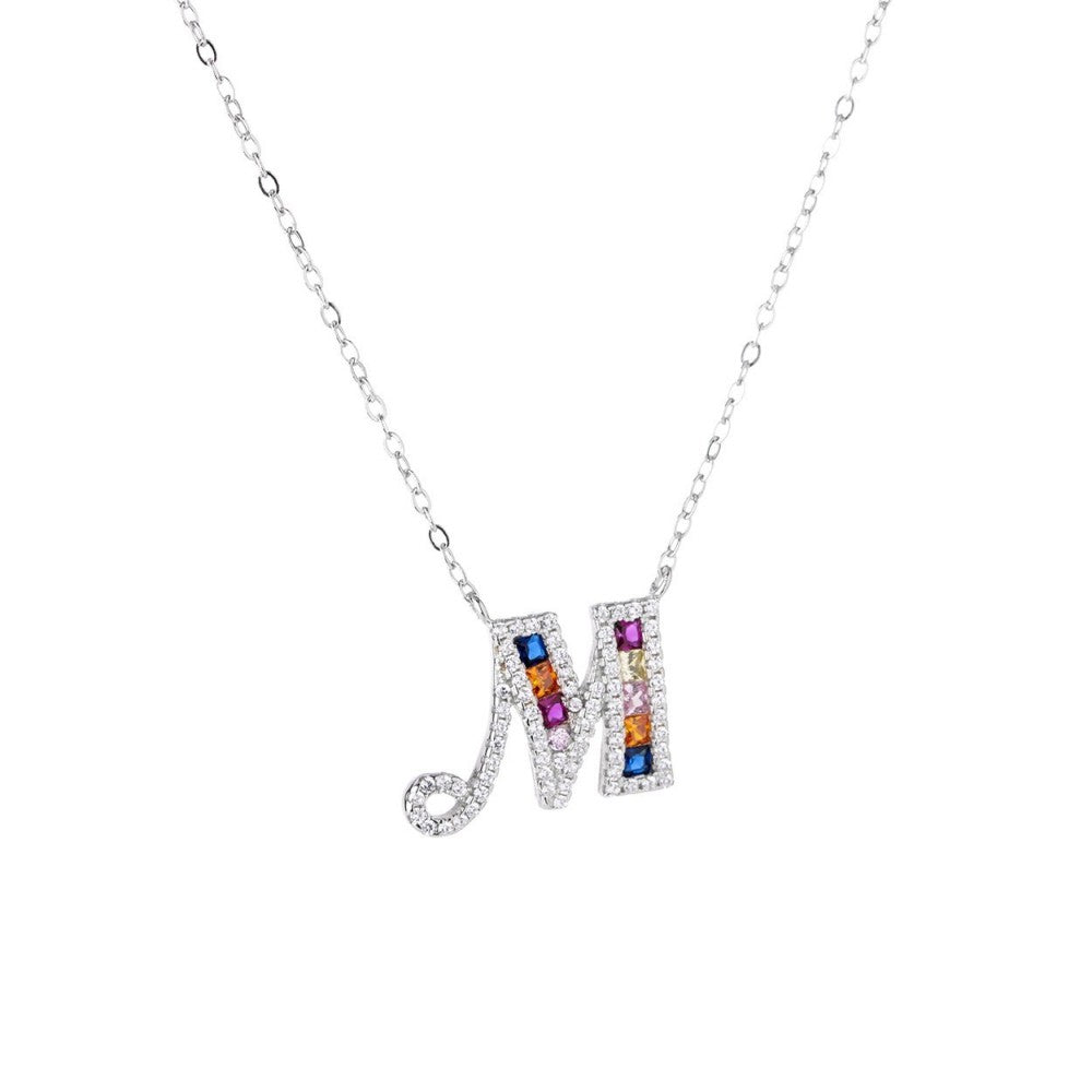 Collana lettera multicolor