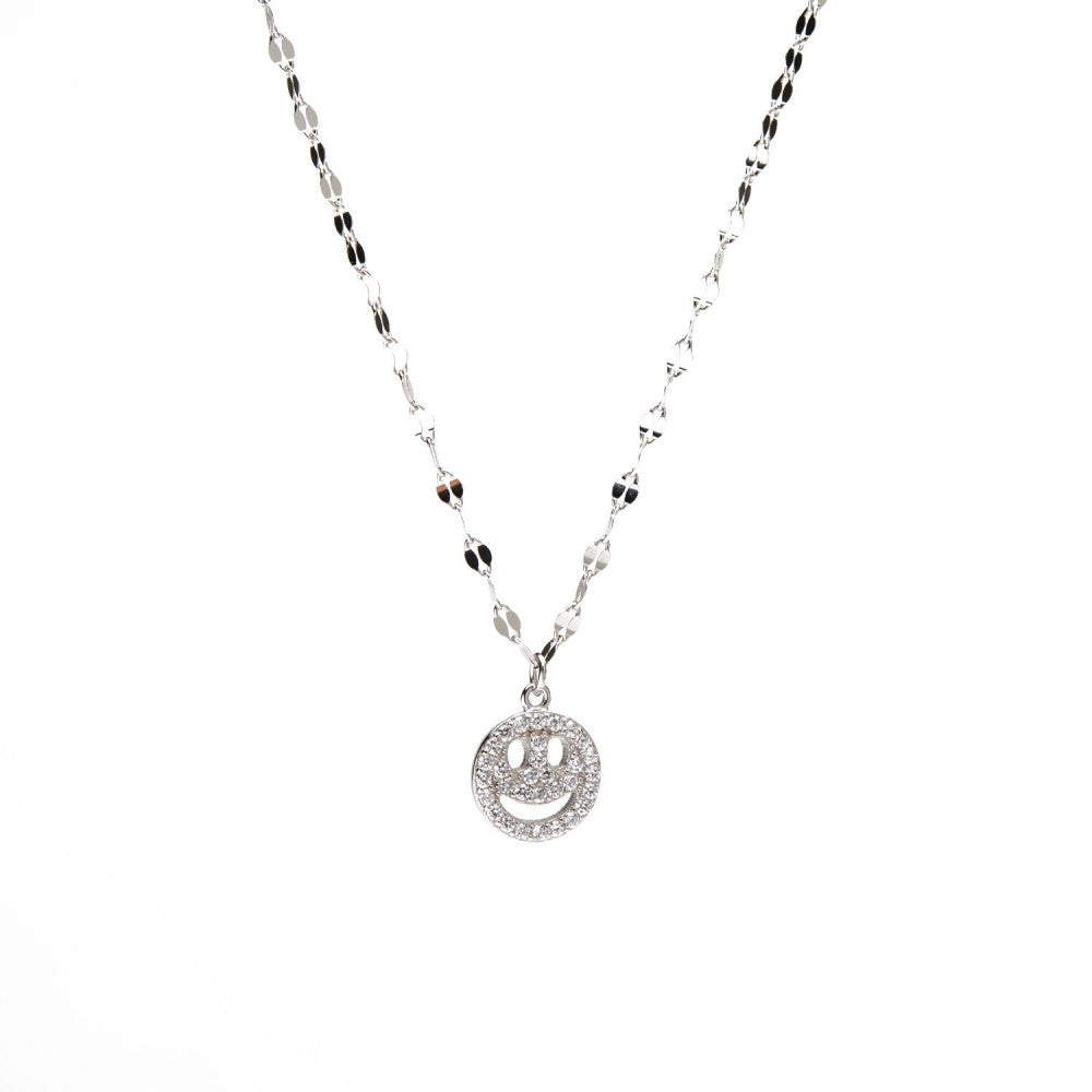 Collana smile con pietre bianche