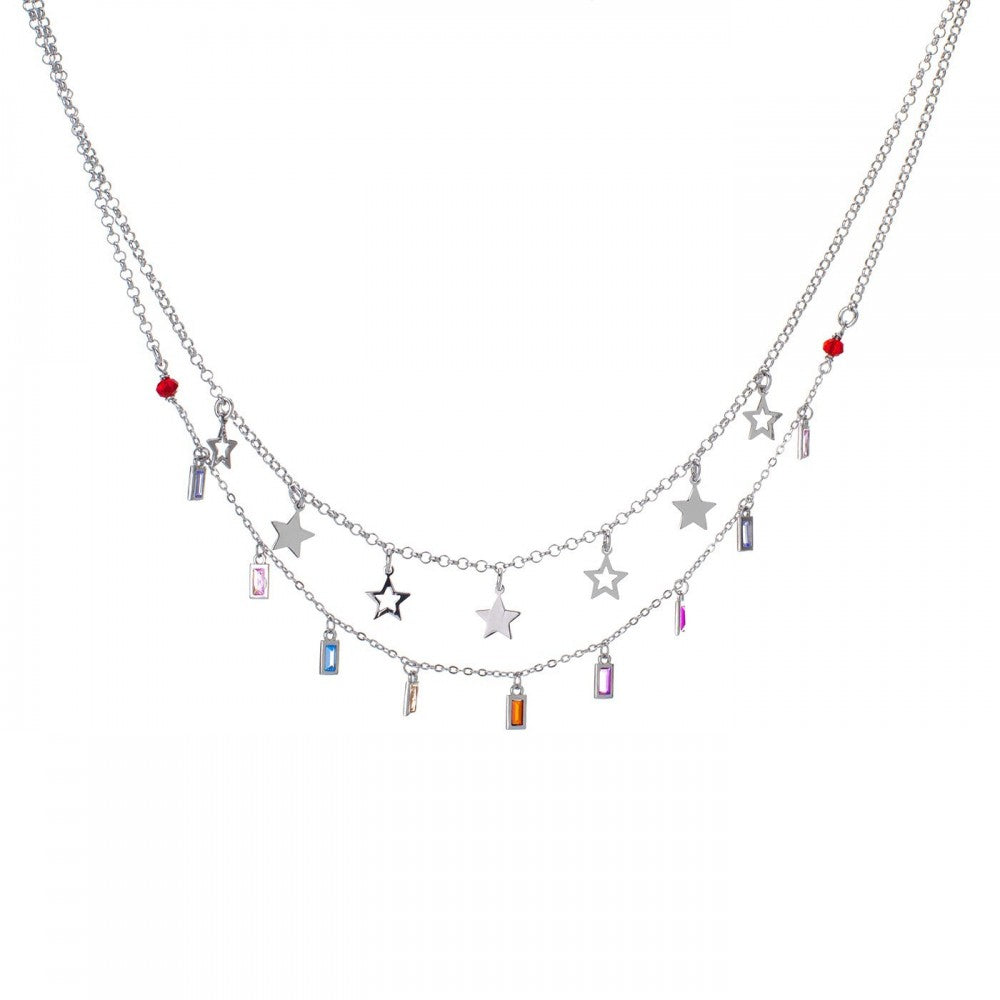 Collana stelle e pendenti multicolor