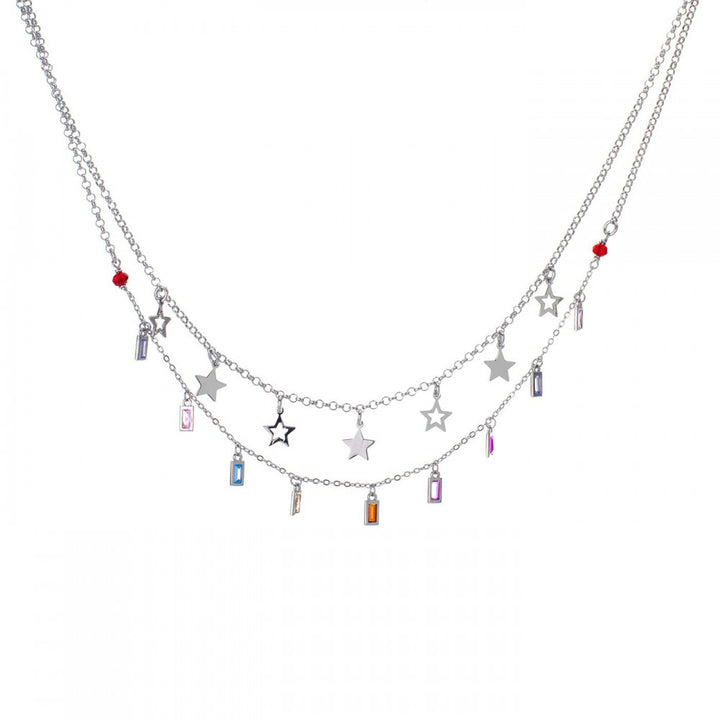 Collana stelle e pendenti multicolor