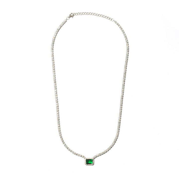 Collana tennis pietra verde