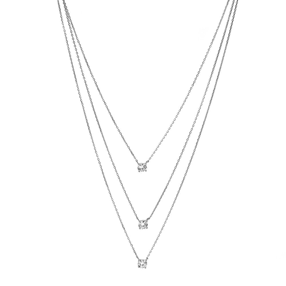 Collana tre fili con triplo punto luce