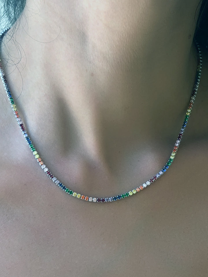 Collana tennis multicolor 2 mm