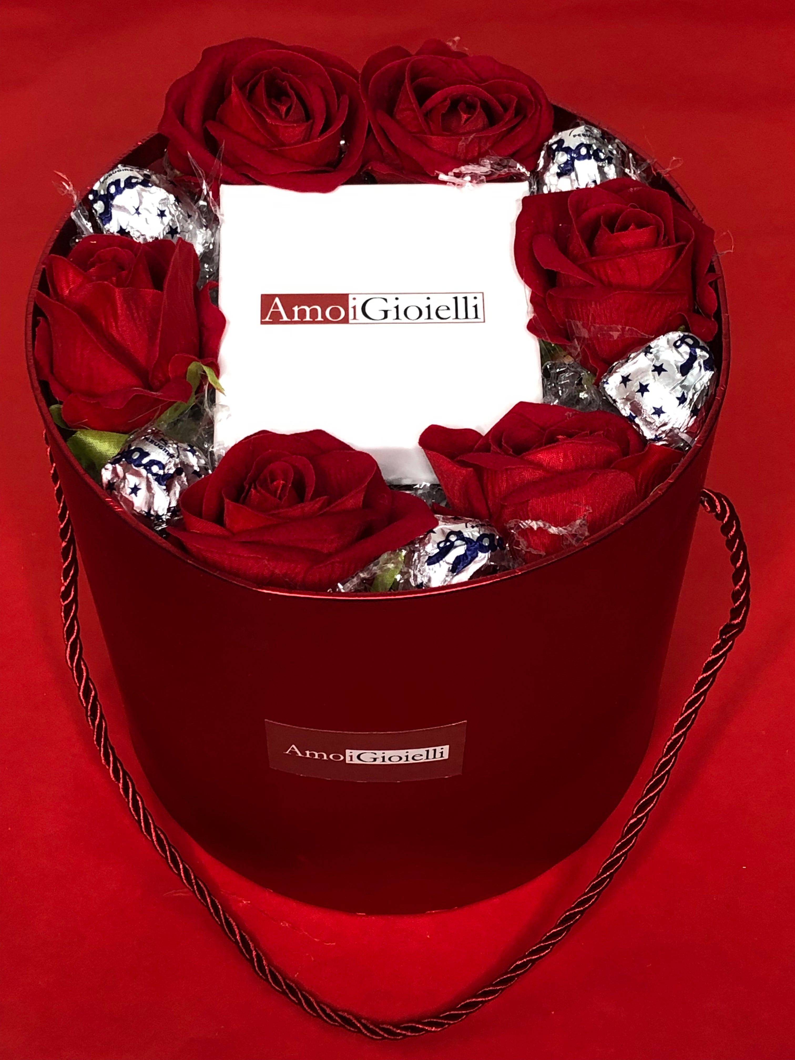 CONFEZIONE ROSE CON BACI - ROSSA