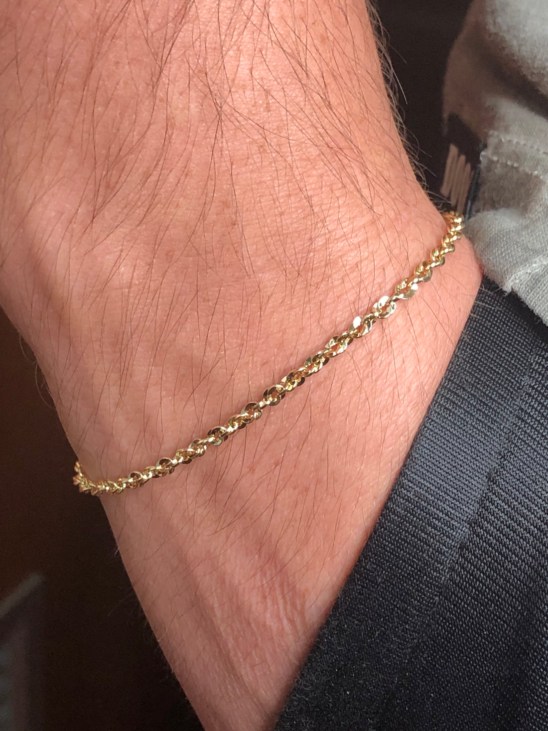 Bracciale fune corda lucido in oro 18kt