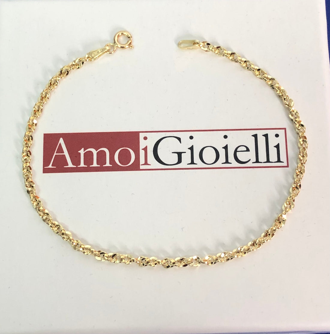 Bracciale fune corda lucido in oro 18kt