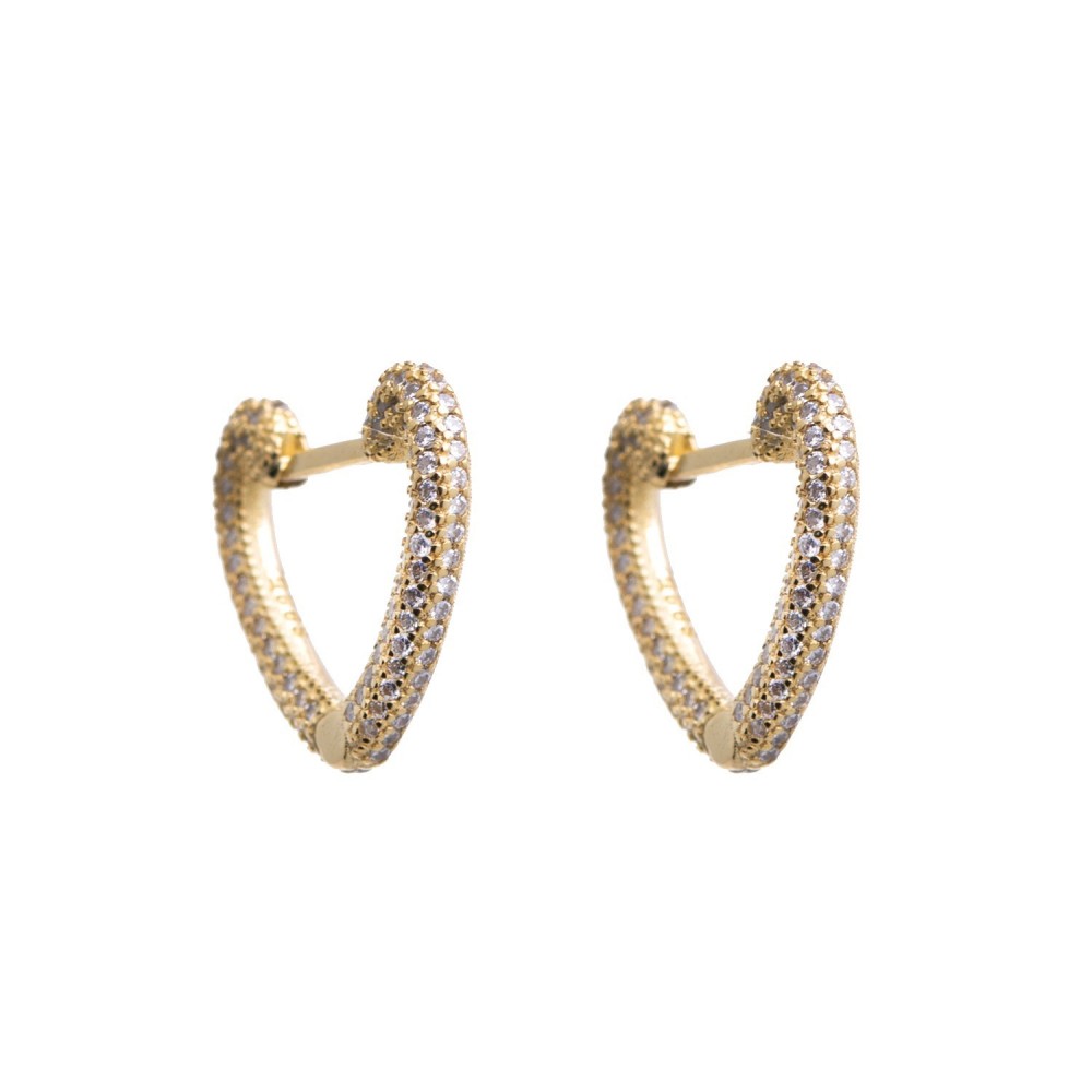 Orecchini a cuore con pietre bianche