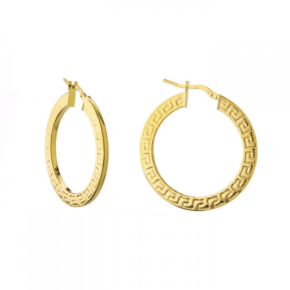 Orecchini cerchio meandro 32.5 mm