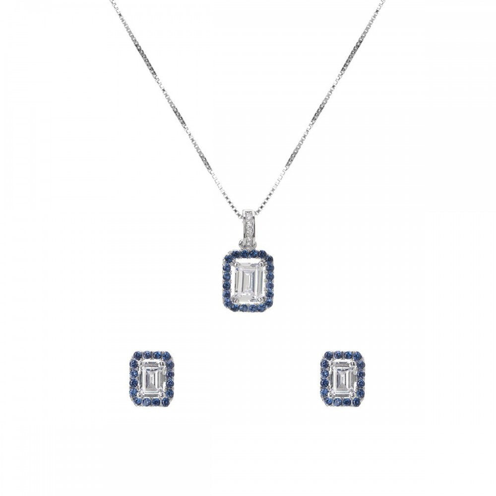 Set eleganza pietre bianche & blu