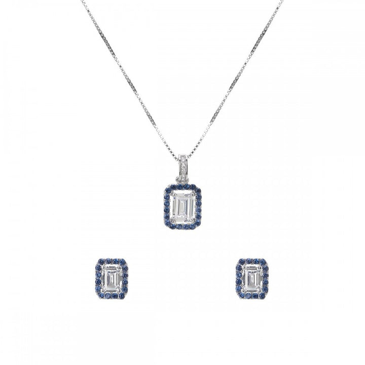 Set eleganza pietre bianche & blu